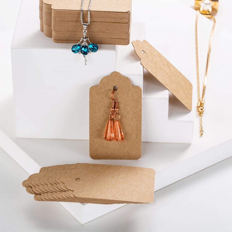 Primbeeks 100pcs Premium Gift Tags, Double-Sided Available Kraft Paper Price Tags with 100 Root Natural Jute Twine, Craft Labels Treats for Wedding Christmas Day Thanksgiving - Image 4
